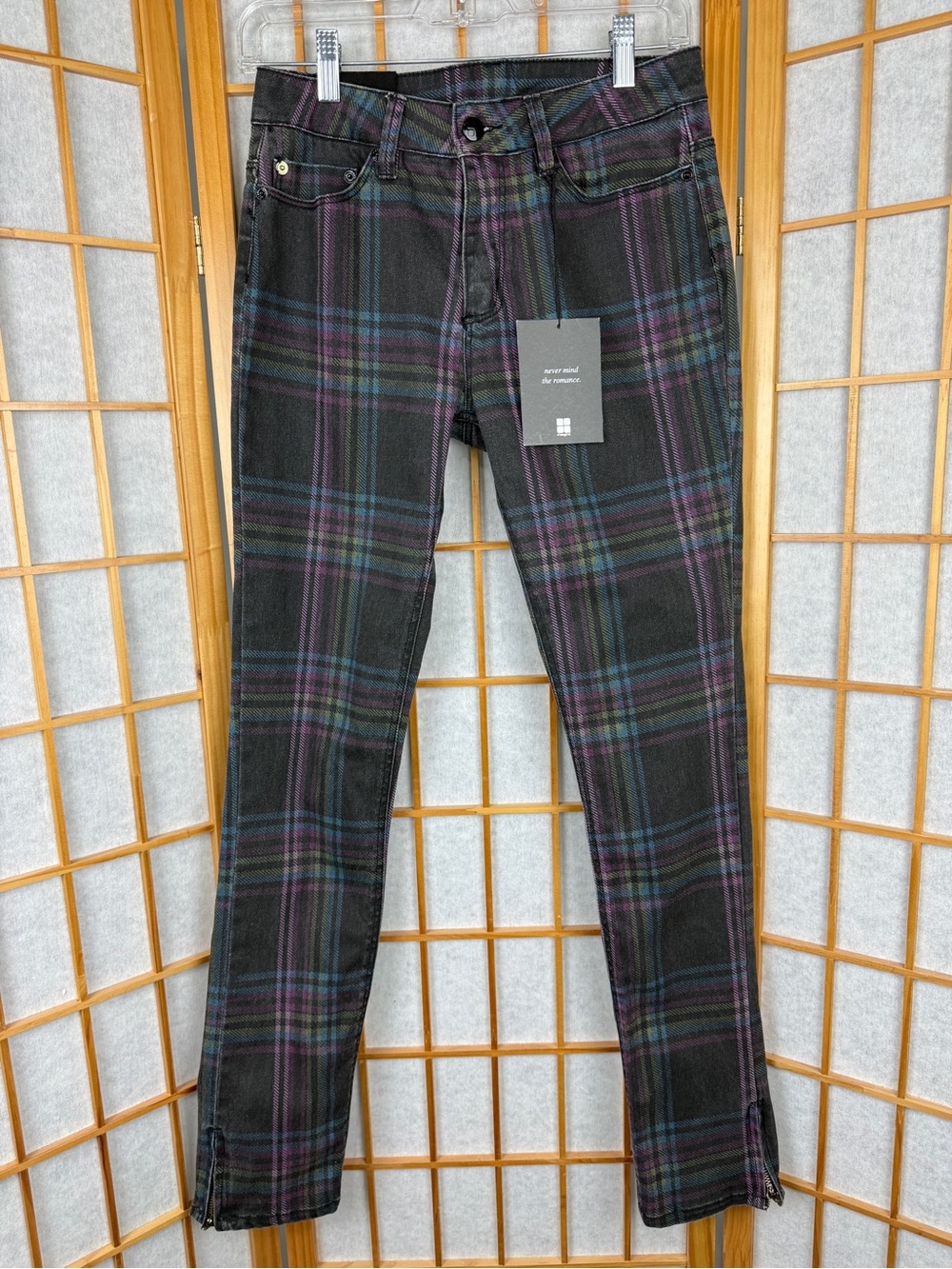 Ksubi Plaid Tartan Skinny Pants Ankle Zip Grunge Punk Size 28 / US 6 Flawed